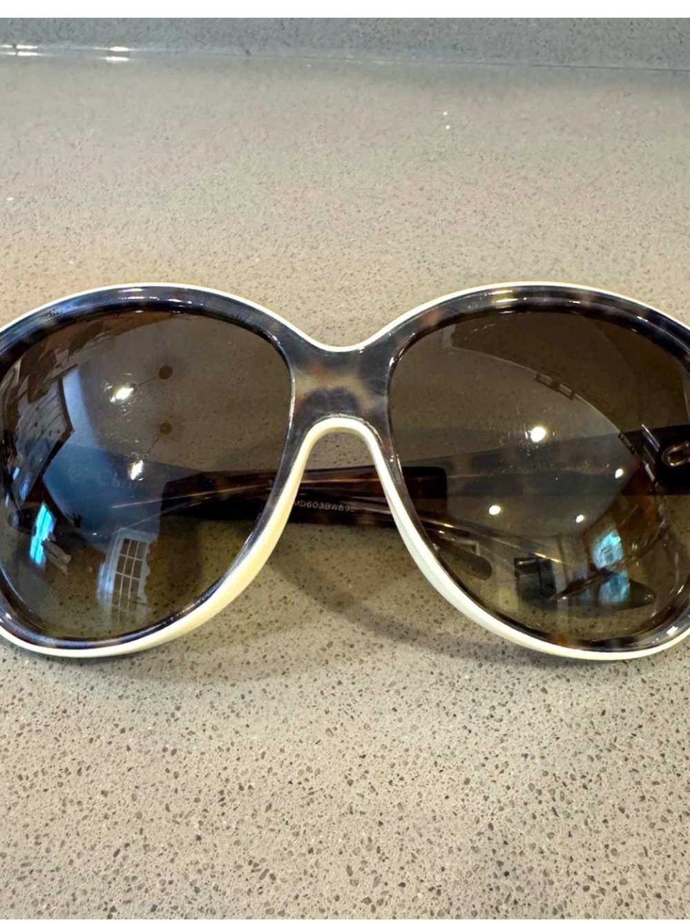 Vintage Christian Dior Diorbengale Sunglasses Panther Ivory Y2K Oval
